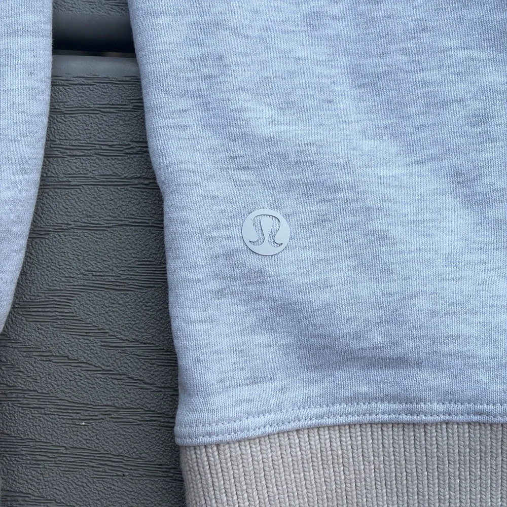 Lululemon Perfectly Oversized Ringer Crew Sweatshirt Gray Stripe M 8/10 Active